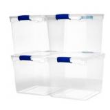 Homz 31-qt Stackable Tote + Lids (4)