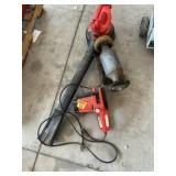 Bench grinder, leaf blower, chain saw