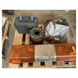 Roof top police light, air hose, tools