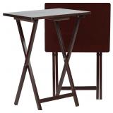 PJ Wood Folding TV Tray Set of 2 - Espresso