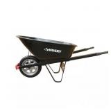Husky 6 cu. ft. Steel Wheelbarrow Flat-Free