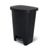 Glad Trash Can with Lid, Pedal, 13 Gal, Black