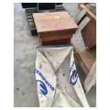 Wood cabinet & mower bag