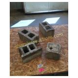 Concrete blocks and plywood