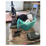 Sports items, vacuum, jack & misc
