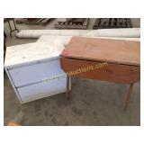 Kitchen table, file cabinet