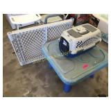 Baby gate, pet carrier, kids table