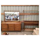 Dresser with mirror & bedframe
