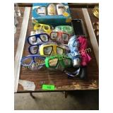 Childrens goggles, umbrellas, misc