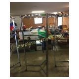 Round clothes rack on wheels