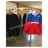 Round clothes rack on wheels