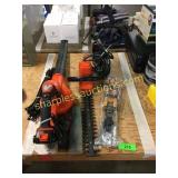 B&D blower, hedge trimmer, tool, misc