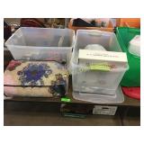 Games, kitchen items, quilt, misc