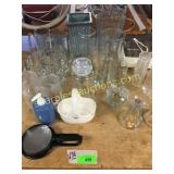 Vases, glasses, curlers, misc