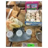 Barbie lunch box, baseballs, misc