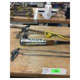 Clubs, baseball bat, cane