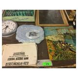 Flatware, clock, misc