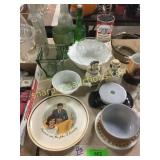 JFK plate, bottles, misc