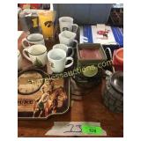 John Wayne item, mugs, misc
