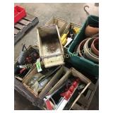 Pallet full,  planters, metal totes