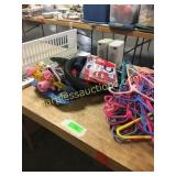 Hangers, speakers, and shelf