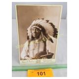 Native American Indian on photo card