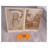 2 Native American photos on postcard