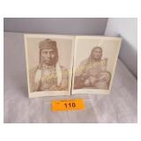 2 Native American photos on postcard