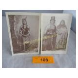 2 Native American photos on postcard