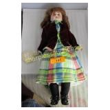 Old doll w/porcelain & leather body