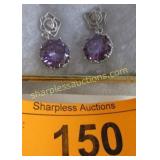 4 ctw. Amethyst & Topaz sterl. earrings
