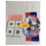 4 dimes and stickers