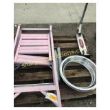 ladder, razor scooter