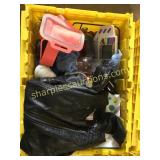 collector plates, pez, dvd player, misc