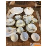 White and gold dishes