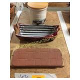 Longaberger basker, crock and stone