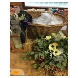 Wreaths, basket, medical tubing