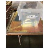 Plastic tote, posters