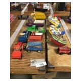 Toy trucks, tops