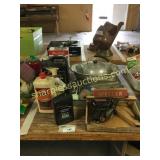 Misc chemicals, soldering gun, misc