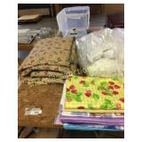 Quilt, tableclothes, pillows