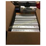 Box of binders, misc
