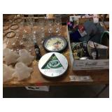 Stemware, clocks, misc