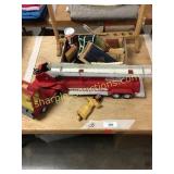 Toy truck, doll, misc