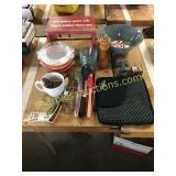 Step stool, bowls, misc