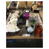 Fireplace tools, stemware, bb gloves, misc