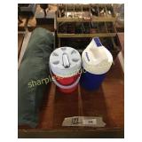 Water coolers, tackle box,misc