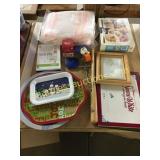 Wii fit/Play Station disc, puzzle, platters, misc