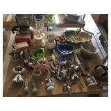 Platter, silverware, misc