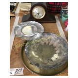 Clock, bowl, platters